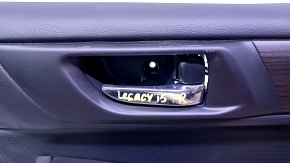 Door trim card front right Subaru Legacy 15-19 black with black insert leather, armrest black leather, molding dark wood structure, harman/kardon, dents, abrasions, scratches