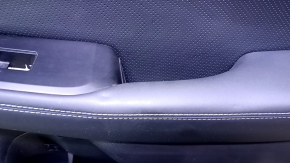 Door trim card front right Subaru Legacy 15-19 black with black insert leather, armrest black leather, molding dark wood structure, harman/kardon, dents, abrasions, scratches