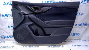 Door trim card front right Subaru Impreza 17- GK black with black cloth insert, armrest black leather, molding handle carbon, dents, abrasions, scratches