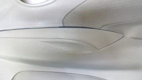 Door trim card front right Nissan Versa 12-19 usa gray with gray insert cloth, armrest gray plastic, scratches, abrasions, whitened plastic