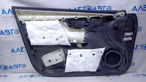 Door trim card front right Nissan Altima 13-18 black with black insert cloth, armrest black cloth, scuffs, dent, scratches