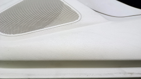 Door trim card front right Nissan Maxima A36 16- beige with beige insert leather, armrest black leather, molding gray structure, dents, abrasions, scratches, pokes