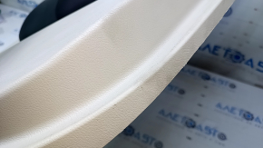 Door trim card front right Nissan Maxima A36 16- beige with beige insert leather, armrest black leather, molding gray structure, dents, abrasions, scratches, pokes