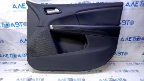 Door trim card front right Dodge Journey 11- black with black insert leather, armrest black leather, bumps, scratches, abrasions