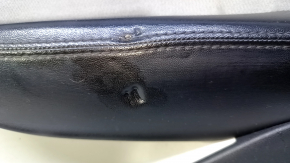 Door trim card front right Dodge Dart 13-16 black with light gray insert cloth, armrest black leather, scuffs, scratches, dents, dry cleaning