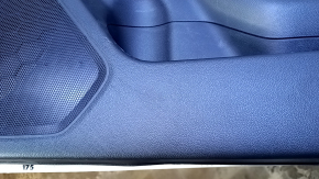 Door trim card front right Subaru Legacy 15-19 black with black insert cloth, armrest black leather, gray molding structure, dent, scratches, abrasions