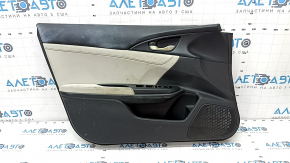 Door trim card front left Honda Insight 19-22 black, gray insert, armrest cloth, scratches, needs cleaning, dented fastening