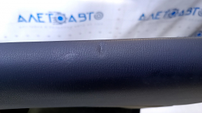 Door trim card front right Mazda 3 14-18 BM black with gray insert cloth, armrest black leather, molding black gloss, dents, bumps, scratches, abrasions, for dry cleaning