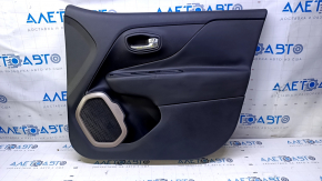 Door trim card front right Jeep Renegade 15- black with black insert cloth, armrest black cloth, speaker cover beige, dent, scratches, abrasions