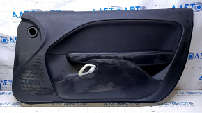 Door trim card front right Dodge Challenger 15-19 rest black with black insert cloth, armrest black leather, scratches, bumps, abrasions