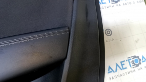 Door trim card front right Dodge Challenger 15-19 rest black with black insert cloth, armrest black leather, scratches, bumps, abrasions