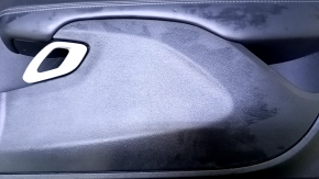 Door trim card front right Dodge Challenger 15-19 rest black with black insert cloth, armrest black leather, scratches, bumps, abrasions