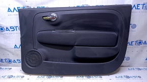 Door trim card front right Fiat 500 12-17 black with black insert plastic, armrest black cloth, scratches, abrasions