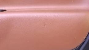 Door trim card front right Fiat 500L 14- black with brown insert leather, armrest brown leather, scuffs, scratches, bumps