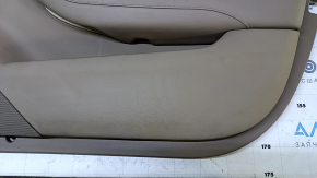 Door trim card front right Cadillac CTS 14- brown with beige insert leather, armrest beige leather, molding light wood gloss, BOSE, dents, scuffs, scratches, bumps