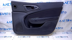 Door trim card front right Chrysler 200 15-17 black with black insert cloth, armrest black leather, molding under the tree black structure, scratches, abrasions, dents, butt