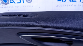 Door trim card front right Chrysler 200 15-17 black with black insert cloth, armrest black leather, molding under the tree black structure, scratches, abrasions, dents, butt