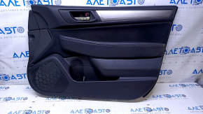 Door trim card front right Subaru Legacy 15-19 black with black insert cloth, armrest black leather, gray molding structure, dent, scratches, abrasions
