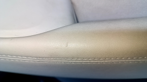 Door trim card front right Subaru Outback 15-19 black with beige insert leather, armrest beige leather, gray molding structure, scratches, abrasions, scuffs, dents