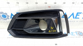 Front bumper grille left Audi A5 F5 17-19 under radar, black gloss with chrome molding