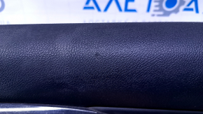 Door trim card front right Acura MDX 07-13 black with black insert leather, armrest black leather, molding dark wood gloss, scuffs, scratches, pokes, nicks