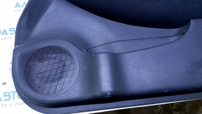 Door trim card front right Nissan Leaf 13-17 black with black insert leather, armrest black leather, bumps, scratches, abrasions, dents, scuffs