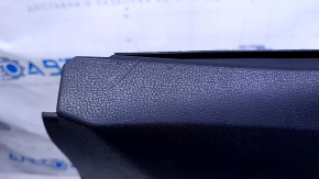 Door trim card front right Nissan Versa 12-19 usa black with gray insert cloth, armrest black plastic, scratches, abrasions