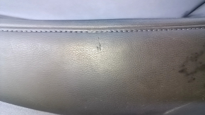 Door trim card front right Nissan Leaf 13-17 black with black insert leather, armrest black leather, scuffs, scratches, abrasions, dents