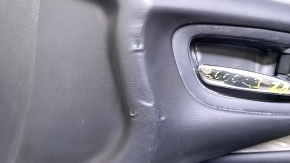 Door trim card front right Nissan Murano z52 15-17 black with black insert leather, molding gray gloss, scratches, pokes, abrasions, dents, scuffs