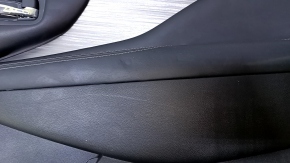 Door trim card front right Nissan Murano z52 15-17 black with black insert leather, molding gray gloss, scratches, pokes, abrasions, dents, scuffs