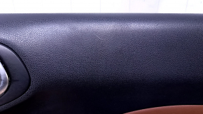 Door trim card front right Fiat 500L 14- black with brown insert leather, armrest brown leather, beats, scratches, abrasions
