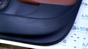 Door trim card front right Fiat 500L 14- black with brown insert leather, armrest brown leather, beats, scratches, abrasions
