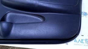 Door trim card front right Nissan Versa Note 13-19 black with gray insert cloth, armrest black plastic, scuffs
