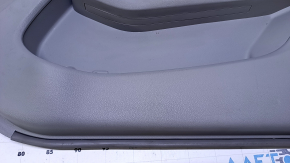 Door trim card front right Kia Optima 11-15 gray, with gray insert cloth, armrest gray leather, scratches, abrasions, whitened plastic, scuff, bump