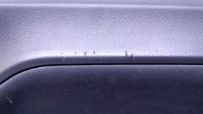 Door trim card front right Dodge Challenger 09-14 prerest black with black insert cloth, armrest black leather, scuffs, scratches, nicks, pokes