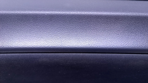 Door trim card front right Dodge Challenger 09-14 prerest black with black insert cloth, armrest black leather, scuffs, scratches, peeled chrome on the handle, bump, dent
