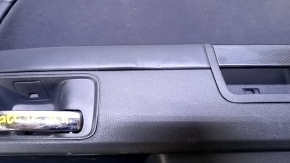 Door trim card front right Dodge Challenger 09-14 prerest black with black insert cloth, armrest black leather, scuffs, scratches, bumps