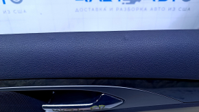 Door trim card front right Lincoln MKZ 13-16 beige with beige insert leather, armrest beige leather, molding dark wood gloss, scratches, dents, bumps, for dry cleaning