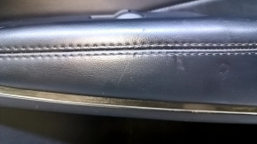 Door trim card front right Lincoln MKC 15- black with black insert leather, armrest black leather, molding dark wood structure, scratches, abrasions, dents