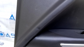 Door trim card front right Lincoln MKZ 13-16 black leather, with black insert, armrest black leather, molding gray structure, scratches, abrasions, bumps