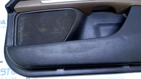 Door trim card front right Lincoln MKZ 13-16 black leather, with black leather insert, armrest brown leather, insert wood gloss, scratches, abrasions, bumps, for dry cleaning
