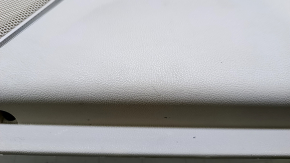 Door trim card front right Lincoln MKX 16- beige with beige insert leather, armrest brown leather, molding dark wood structure, pokes, scuffs, scratches