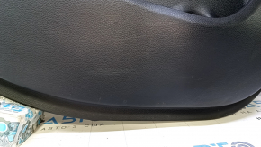 Door trim card rear left Hyundai Sonata 15-17 black with beige insert plastic, armrest beige leather, gray molding structure, scratches, abrasions, dent, scuff