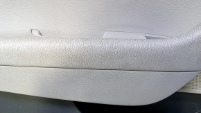 Door trim card rear left Hyundai Sonata 15-17 black with gray insert plastic, armrest gray leather, gray molding structure, scuffs, pokes, scratches, abrasions, for dry cleaning
