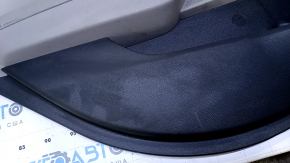 Door trim card rear left Hyundai Sonata 15-17 black with gray insert plastic, armrest gray leather, gray molding structure, scuffs, pokes, scratches, abrasions, for dry cleaning