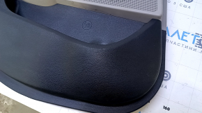 Door trim card rear left Hyundai Sonata 15-17 black with gray insert plastic, armrest gray leather, gray molding structure, scuffs, pokes, scratches, abrasions, for dry cleaning