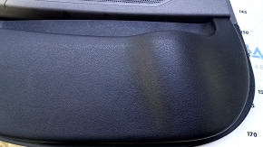 Door trim card rear left Hyundai Sonata 11-15 black with gray insert leather, armrest gray leather, black molding structure, scratches, dents, abrasions