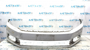 Bare front bumper VW Passat b8 16-19 USA white LC9A, crushed, tears, filed, scratches