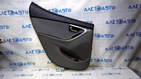 Door trim card rear left Hyundai Elantra UD 11-13 prerest gray with gray insert cloth, armrest black leather, molding gray structure, scratches, abrasions
