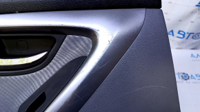 Door trim card rear left Hyundai Elantra UD 11-13 prerest gray with gray insert cloth, armrest black leather, molding gray structure, scratches, abrasions